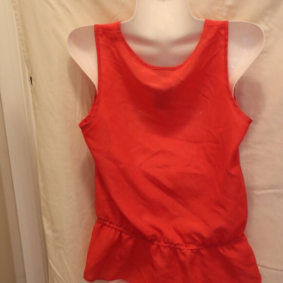 Metaphor- Women's Coral/ Salmon Ruffle Top sleeveless Sz. Small - Picture 3 of 12